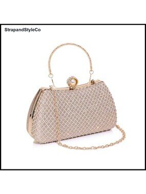 Rhinestone Crystal Clutch Evening Bag Chain Crossbody Handbag Wedding Party